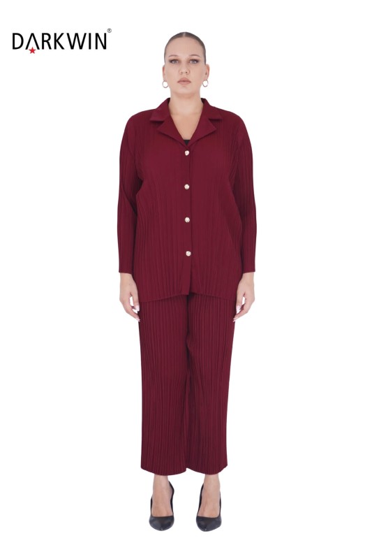 Darkwin - 5710-05 DARKWIN CEKET-PANTOLON BORDO