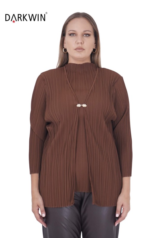 5714-6 DARKWIN BLUZ KAHVE - Darkwin