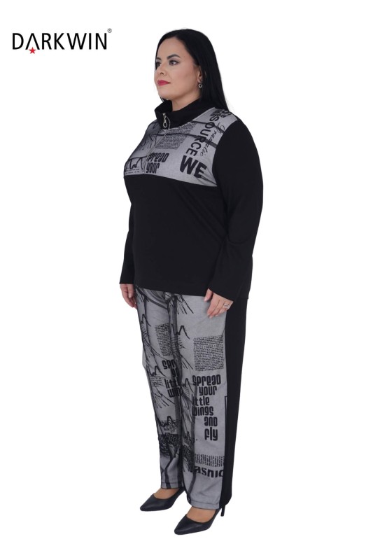 Darkwin - 5715 DARKWIN BLUZ-PANTOLON SIYAH (1)