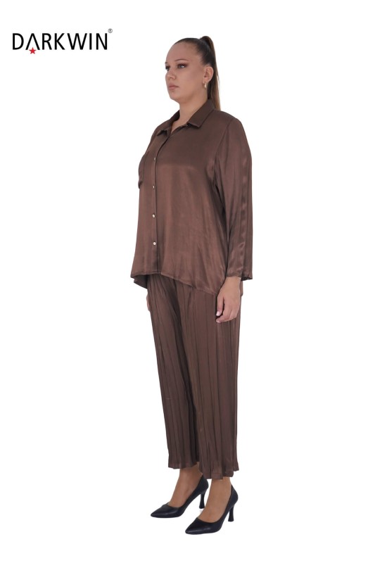 DARKWIN - 5716-06 DARKWIN GÖMLEK-PANTOLON KAHVE (1)