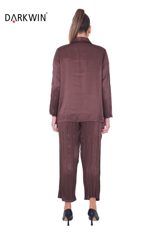 5716-06 DARKWIN GÖMLEK-PANTOLON KAHVE - Thumbnail