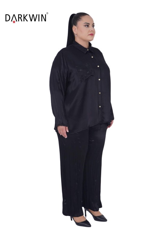 Darkwin - 5716 DARKWIN GÖMLEK-PANTOLON SIYAH (1)