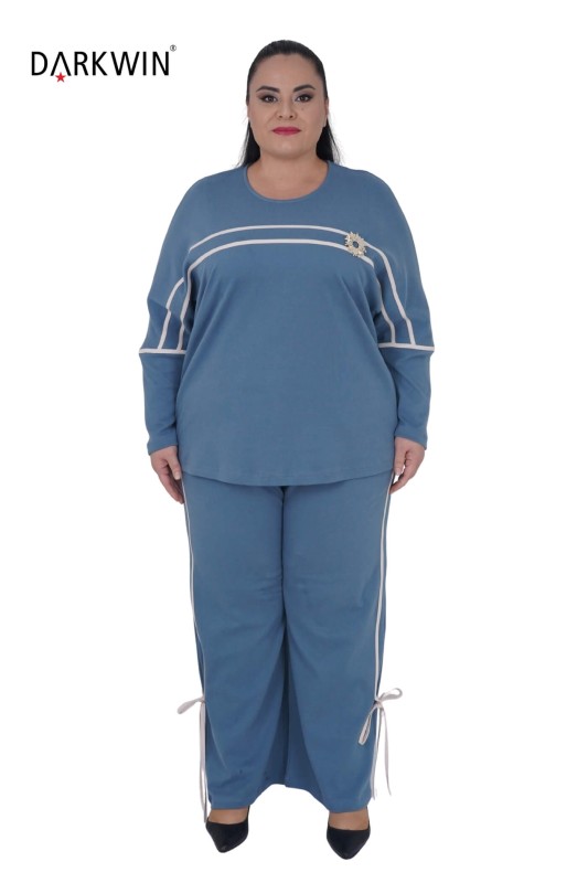 DARKWIN - 5719-03 DARKWIN BLUZ-PANTOLON MAVI
