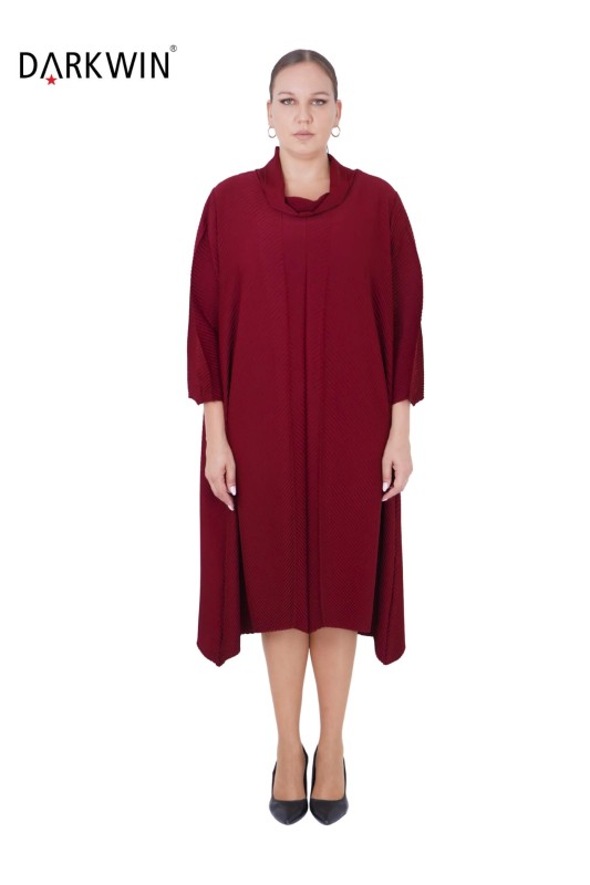 5802-05 DARKWIN ELBİSE BORDO - DARKWIN
