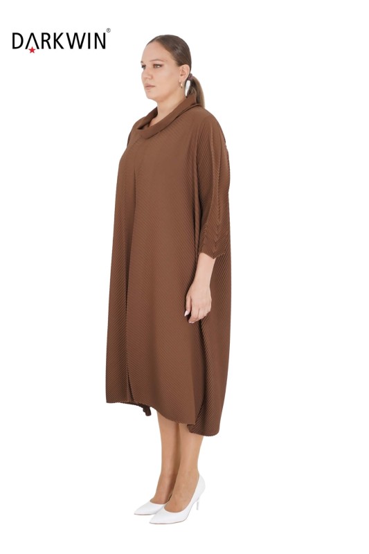 DARKWIN - 5802-06 DARKWIN ELBİSE KAHVE (1)