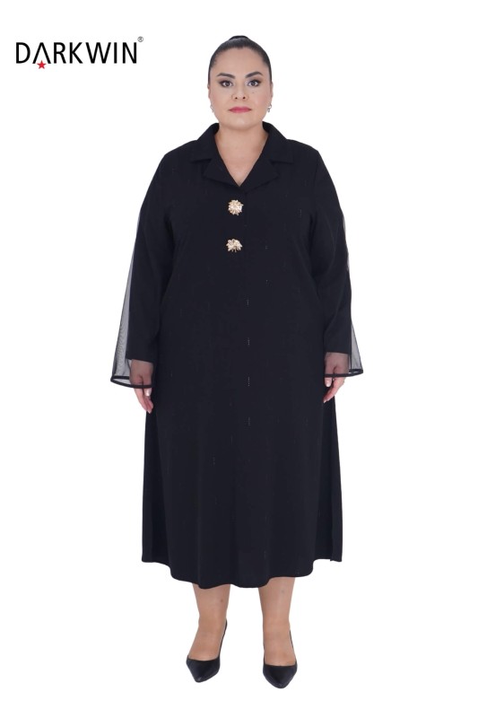 5811 DARKWIN ELBİSE SIYAH - Thumbnail