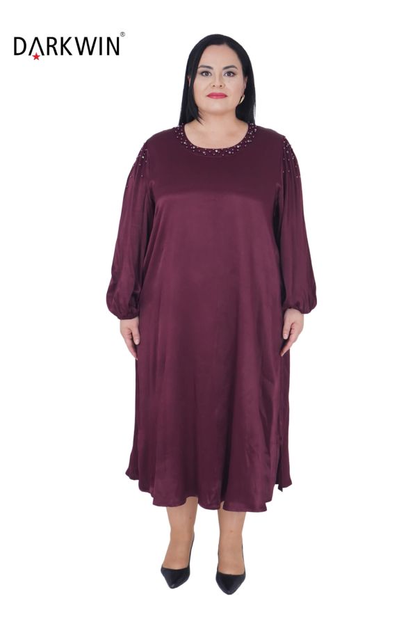 5815-05 DARKWIN ELBİSE BORDO - 1