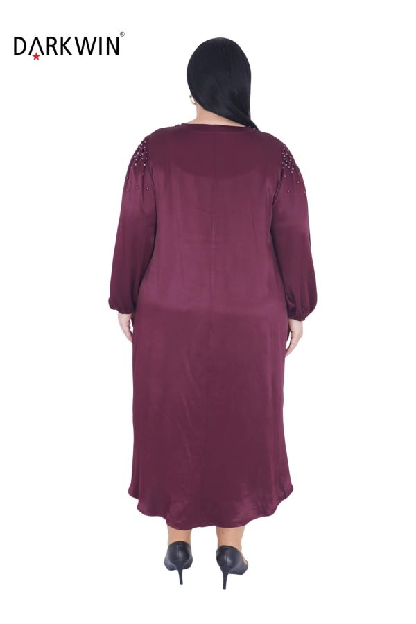 5815-05 DARKWIN ELBİSE BORDO - 3