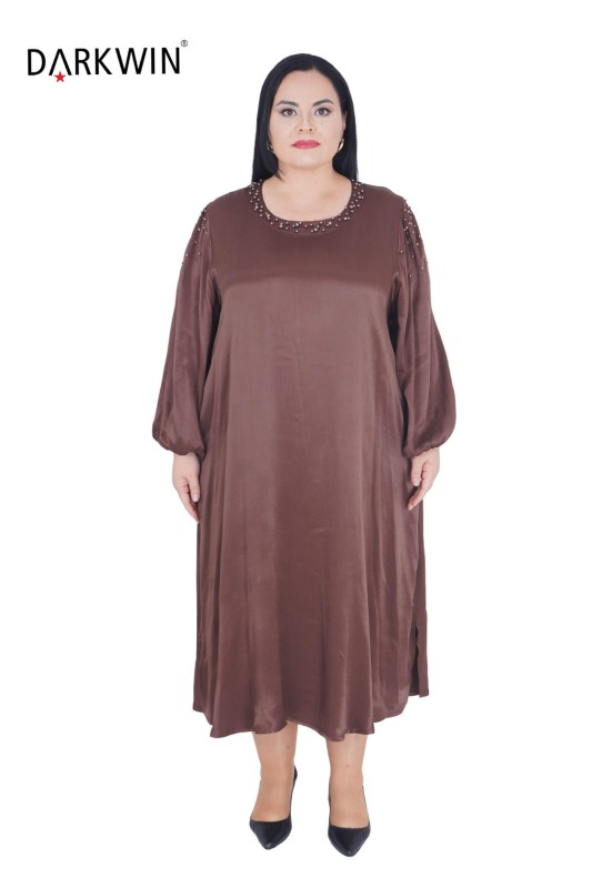 DARKWIN - 5815-06 DARKWIN ELBİSE KAHVE