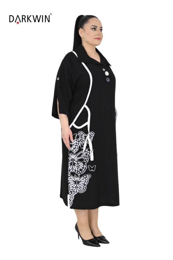 5860 DARKWIN ELBİSE SIYAH-EKRU - 2