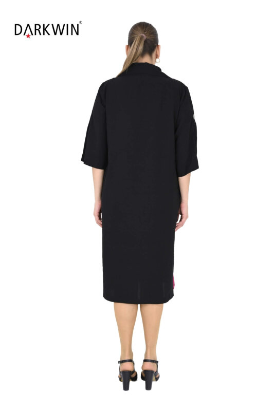 5860 DARKWIN ELBİSE SIYAH-FUSYA - 3