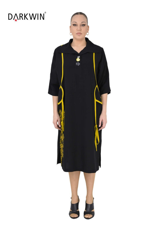 5860 DARKWIN ELBİSE SIYAH-SARI - DARKWIN