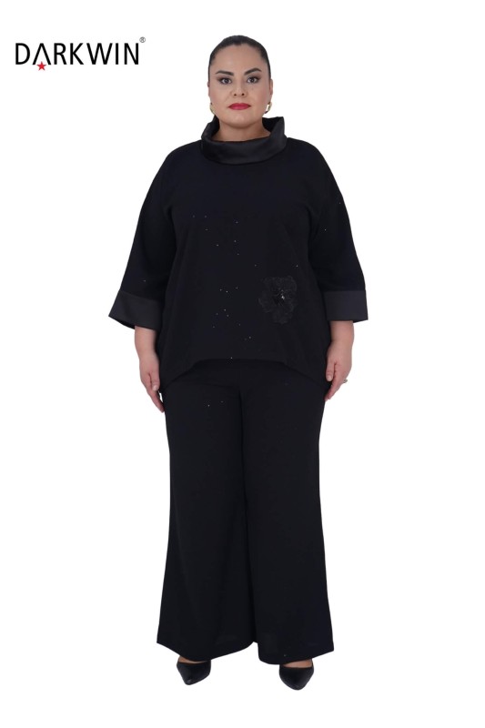 6014 CNG BLUZ-PANTOLON BLACK - Thumbnail
