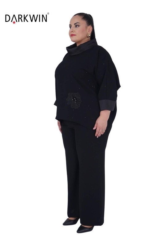 6014 CNG BLUZ-PANTOLON BLACK - Thumbnail