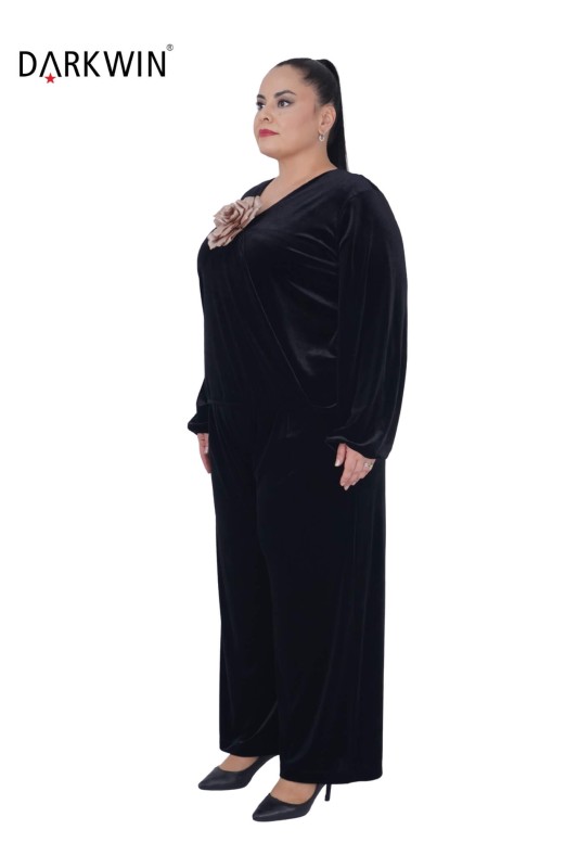 6028 CNG BLUZ-PANTOLON BLACK - Thumbnail