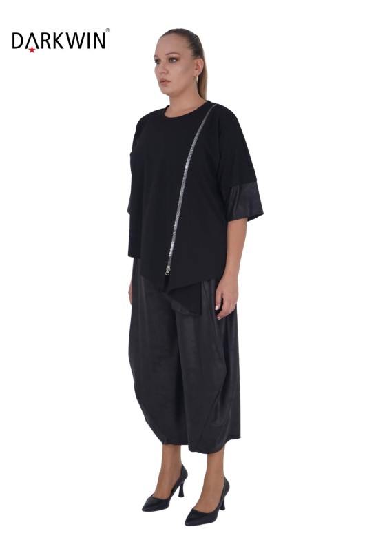 6031 CNG BLUZ-PANTOLON BLACK - Thumbnail