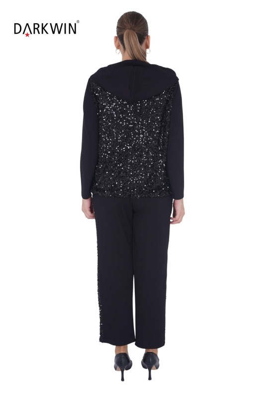 6041 CNG BLUZ-PANTOLON BLACK - Thumbnail
