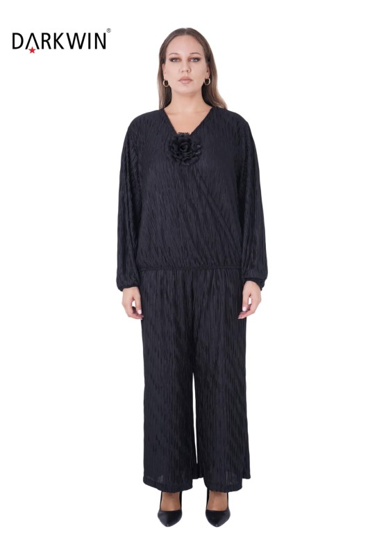 6042 CNG BLUZ-PANTOLON BLACK - Thumbnail