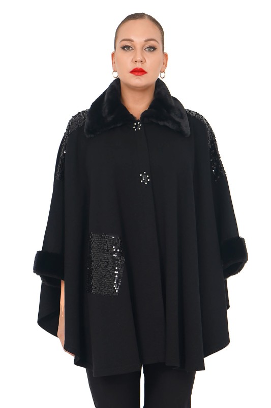 605 HEY PELERİN SIYAH - HEY