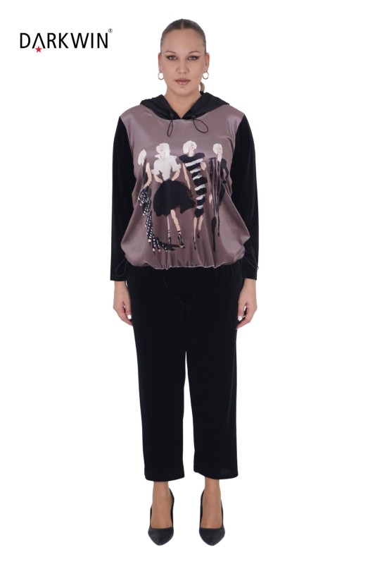 CNG - 6054 CNG BLUZ-PANTOLON BLACK