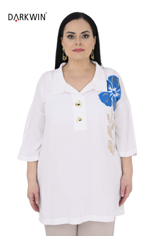 6414-02 DARKWIN BLUZ BEYAZ - DARKWIN