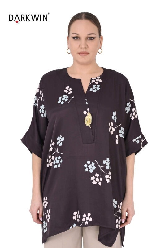 6507-06 DARKWIN BLUZ KAHVE - DARKWIN