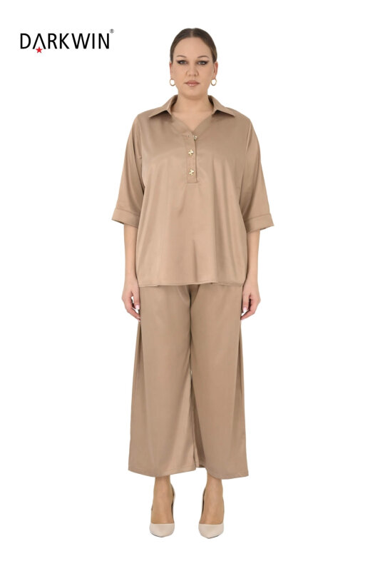 6718-06 DARKWIN BLUZ-PANTOLON KAHVE - DARKWIN