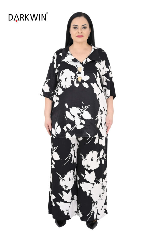 6725 DARKWIN BLUZ-PANTOLON SIYAH - DARKWIN