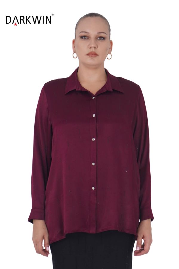 7403-8 MAYA LONGA GÖMLEK BORDO - 1