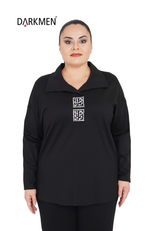 7405 MAYA LONGA BLUZ SIYAH - Maya Longa