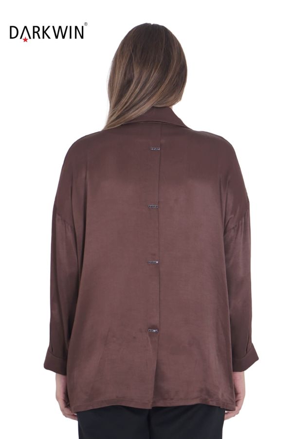 7409-7 MAYA LONGA BLUZ KAHVE - 4