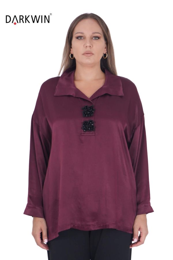 7409-8 MAYA LONGA BLUZ BORDO - 1