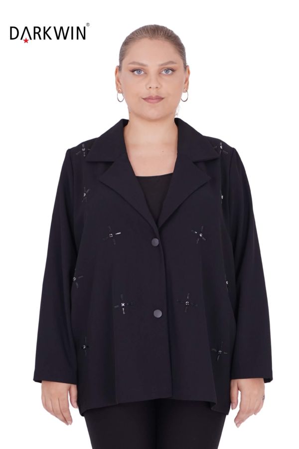 7604 MAYA LONGA CEKET SIYAH - 1