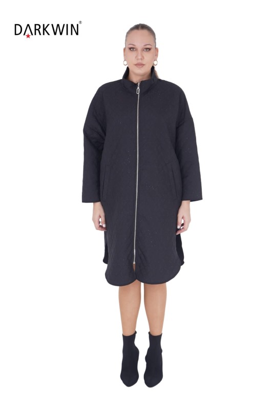 7611 MAYA LONGA KABAN SIYAH - Thumbnail