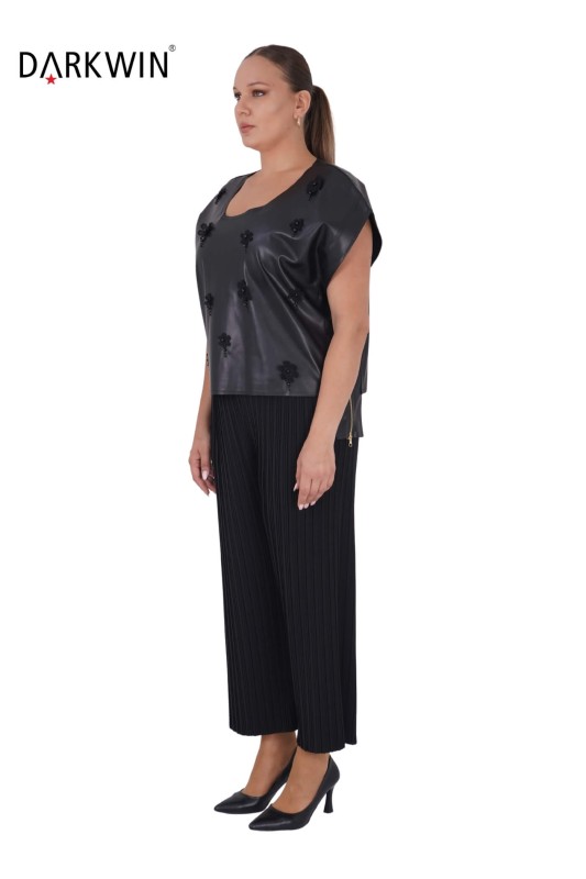 7701 MAYA LONGA BLUZ-PANTOLON SIYAH - Thumbnail
