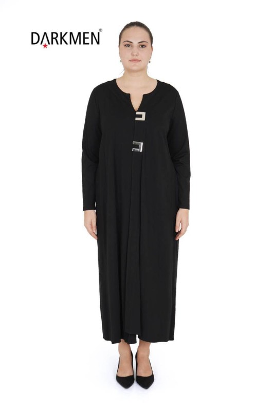 7803 MAYA LONGA ELBİSE SIYAH - MAYA LONGA