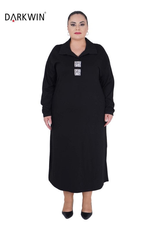 7804 MAYA LONGA ELBİSE SIYAH - MAYA LONGA