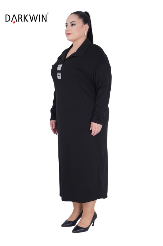 7804 MAYA LONGA ELBİSE SIYAH - MAYA LONGA (1)