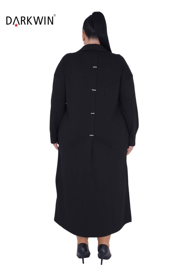 7804 MAYA LONGA ELBİSE SIYAH - 3