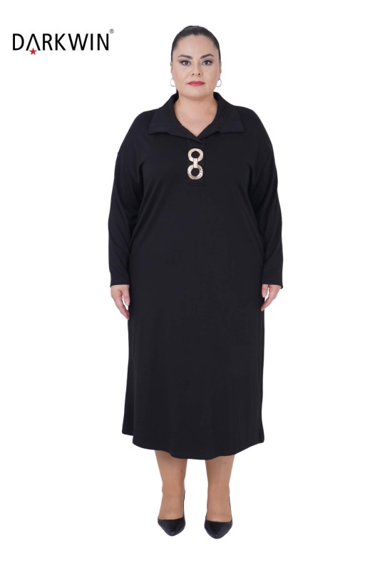 7805 MAYA LONGA ELBİSE SIYAH - MAYA LONGA