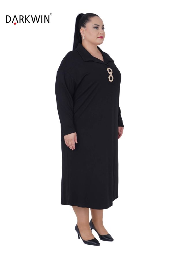 7805 MAYA LONGA ELBİSE SIYAH - 2