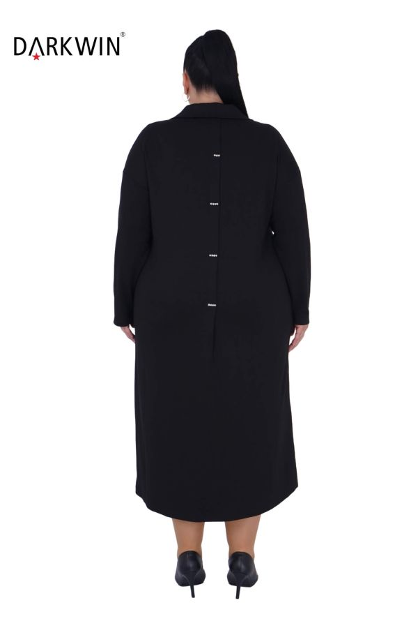 7805 MAYA LONGA ELBİSE SIYAH - 3