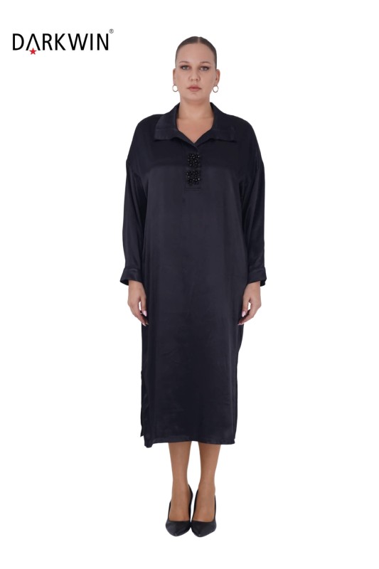 7806 MAYA LONGA ELBİSE SIYAH - MAYA LONGA