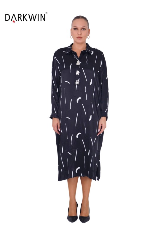 7807 MAYA LONGA ELBİSE SIYAH - MAYA LONGA