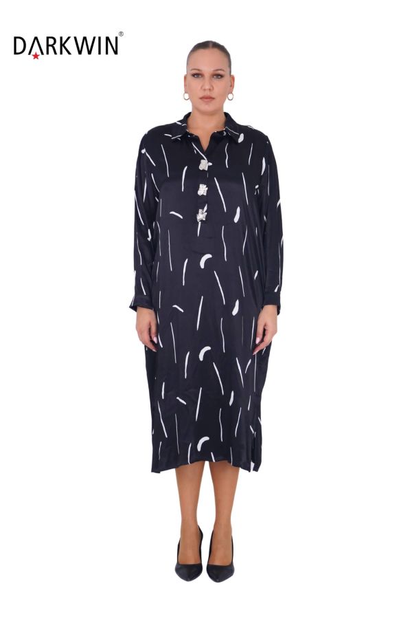 7807 MAYA LONGA ELBİSE SIYAH - 1