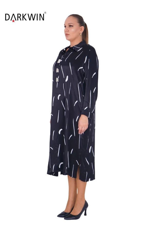 7807 MAYA LONGA ELBİSE SIYAH - 2