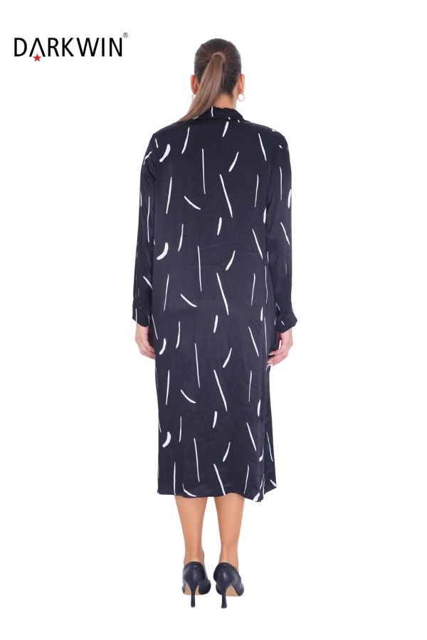 7807 MAYA LONGA ELBİSE SIYAH - 3