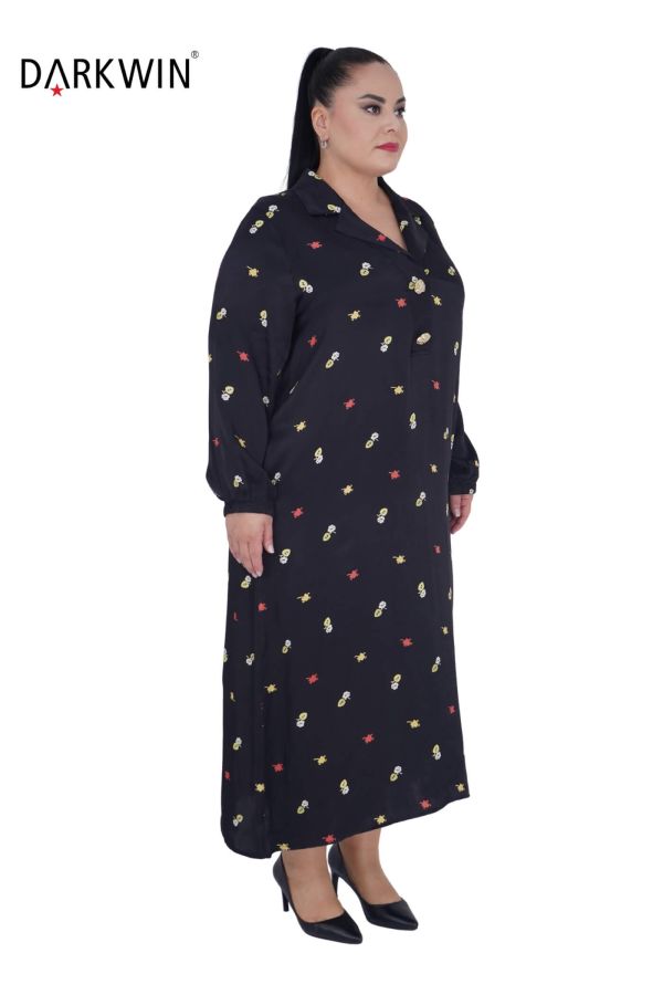 7808 MAYA LONGA ELBİSE SIYAH - 2