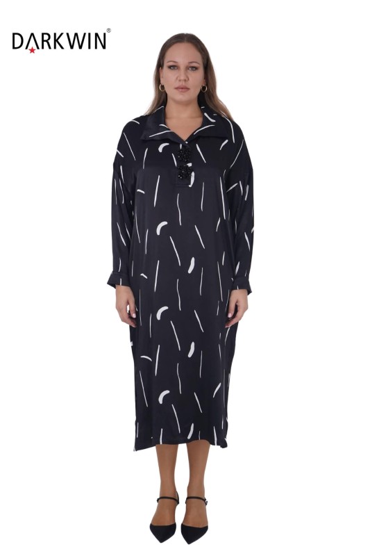 7810 MAYA LONGA ELBİSE SIYAH - MAYA LONGA