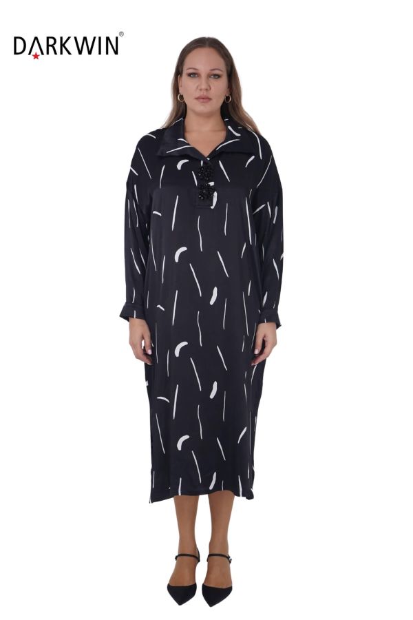 7810 MAYA LONGA ELBİSE SIYAH - 1